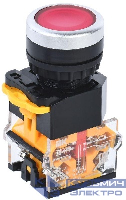 Кнопка D8-11T d22мм 1НО+1НЗ с фиксацией красн. KARAT IEK BBT30-11T-3-21-K04