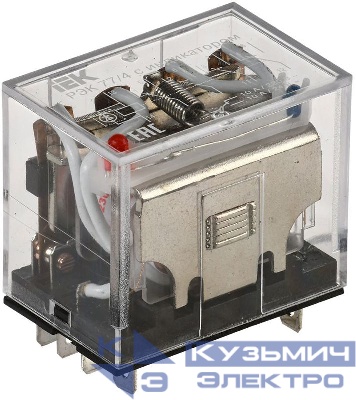 Реле РЭК 77-4(LY4) 10А 230В AC с индикацией IEK RRP10-4-10-220A-LED