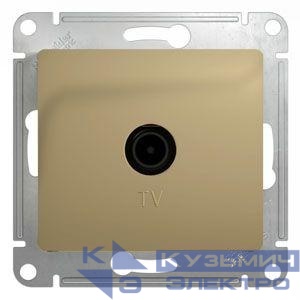 Розетка телевизионная проходная TV 1-м СП Glossa 4дБ механизм титан SE GSL000492
