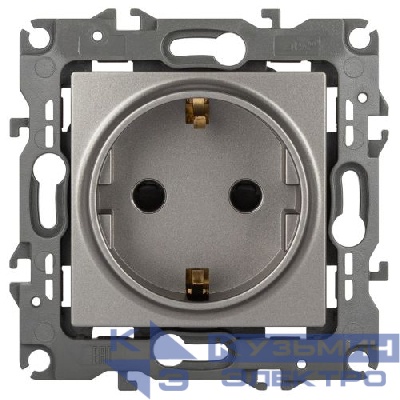 Розетка 16А 250В 2P+E Schuko защ. шторки Эра12 12-2102-16 титан Эра Б0065651