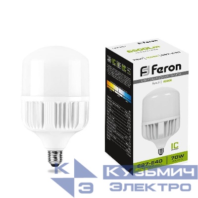 Лампа светодиодная LB-65 70Вт T140 4000К E27-E40 230В FERON 25822