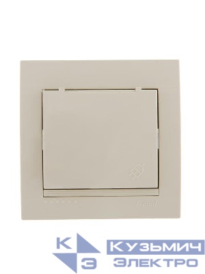 Розетка 1-м СП Deriy 16А IP20 с заземл. с защ. крышкой керамика крем. LEZARD 702-0303-123