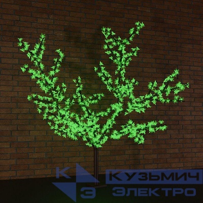 Дерево светодиодное "Сакура" 1.5м d кроны 1.8м 864LED зел. 60Вт 24В IP65 понижающ. трансф. в компл. Neon-Night 531-104