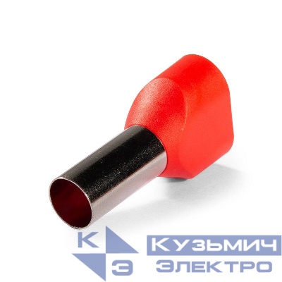 Наконечник штыревой втулочный изолированный НШВИ(2) 10-14 ЕВРО красн. КВТ 103250