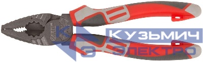 Плоскогубцы комбинированные "Эталон" CrV сталь ребра жесткости на губках тефлоновое покрытие 3К прорезиненные ручки 180мм FIT 50694