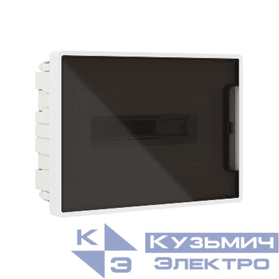 Щиток встраиваемый Фрейм (FRAME) ЩРв-п-12 12мод с тонированной дверцей с 2 шинами PEN на 6 и 8 отверст. бел. DKC F12B1WD