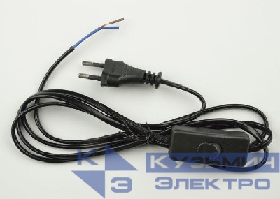 Шнур сетевой UCX-C10/02A-170 BLACK с вилкой и выкл. 2А 500Вт 1.7м черн. Uniel UL-00004429