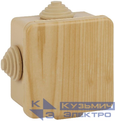 Коробка распаячная ОП КОР 65х65х50мм с гермовводами 4 вх. IP54 сосна Эра Б0043227