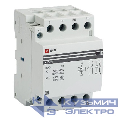 Контактор модульный КМ 25А 2NО+2NC (3 мод.) PROxima EKF km-3-25-22