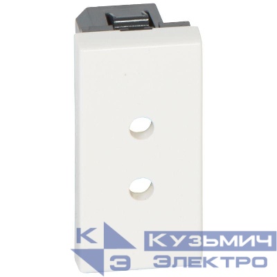 Розетка 1-м СП 1мод. Mosaic 3А IP41 2P без заземл. антибактер. безвинтов. клеммы механизм бел. Leg 077150