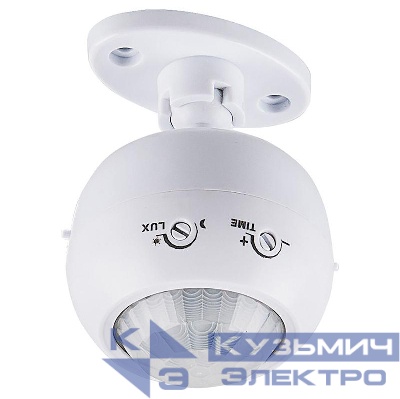 Датчик движения поворотный1200Вт 8м 120град. (гориз.) 360град. (верт.) бел. SEN16 FERON 22074