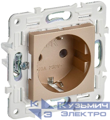 Розетка SKANDY 16А с заземл. без защ. шторок SK-R05Sa песочн. IEK SK-R11-16-K98