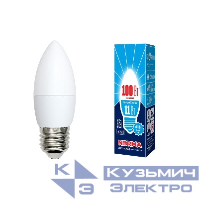 Лампа светодиодная LED-C37-11W/NW/E27/FR/NR Norma 11Вт матовая E27 (упак. картон) Volpe UL-00003814