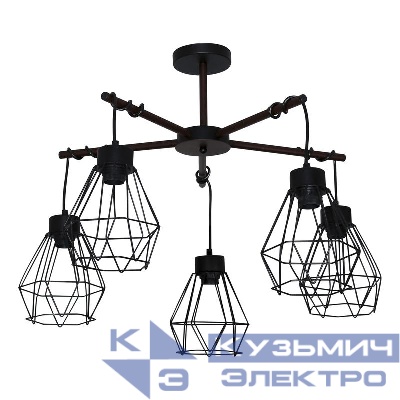 Светильник "Магна" 151 НПБ 01-5х60-161 Е27 (ИМ) потолочный черн. муар Элетех 1005404962