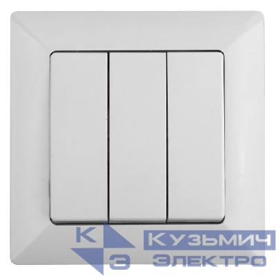 Выключатель 3-кл. СП Solo 4-106-01 10А 250В IP20 бел. Intro Б0053601