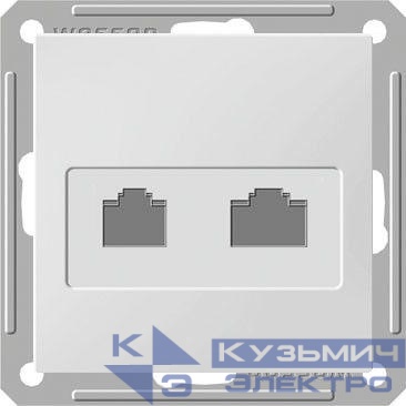 Розетка компьютерная 2-м СП W59 RJ45 кат.5E механизм бел. SE RSI-251KK5E-1-86