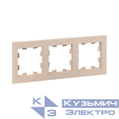 Рамка 3-м Эпика пластик крем. EKF UP1-FPI-03