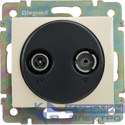 Розетка телевизионная оконечная TV/R СП Valena 10дБ 2400МГц механизм сл. кость Leg 774333