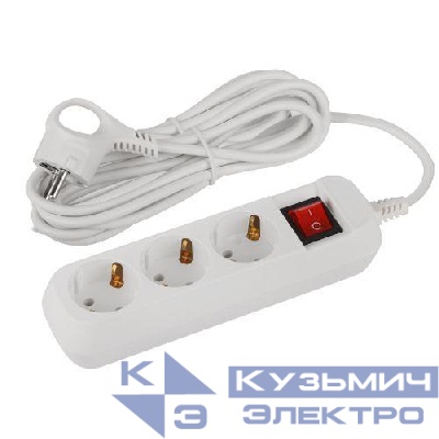Удлинитель 3х5м с заземл. с выкл. ПВС 3х0.75 UDL-10-350-ES Greenline Эра Б0065080