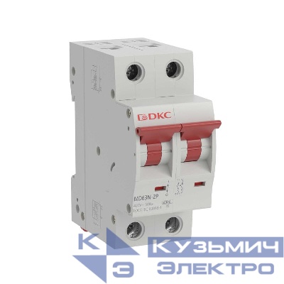 Выключатель автоматический модульный 2п D 16А 6кА YON max MD63N DKC MD63N-2PD16