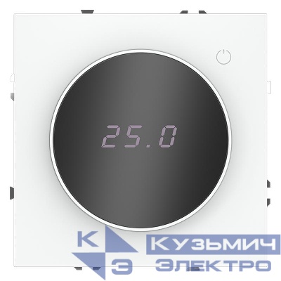 Терморегулятор электронный S70 с индикацией и датчиком для теплого пола механизм бел. матов. Voltum VLS070102