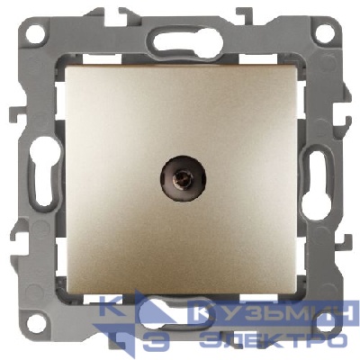 Розетка телевизионная одиночная TV 1мод. Эра12 12-3101-04 IP20 шампань Эра Б0014708