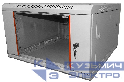 Шкаф настенный 9U серия WM (600х650х500), передняя дверь стекло, разборный, серый Netko