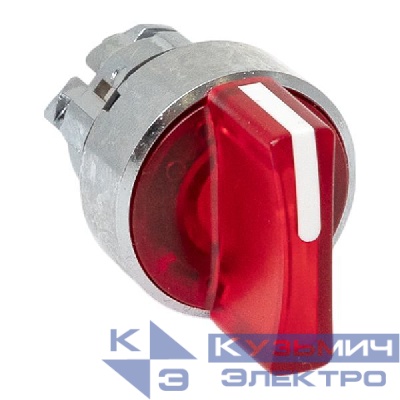 Механизм переключателя исполнительный XB4 IP65 на 2 положения с фиксацией с подсветкой с короткой ручкой красн. EKF XB4BD2FL-R-65