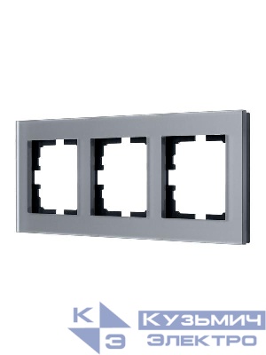 Рамка 3-местн. гориз. VESNA стекло асфальт матов. LEZARD 742-M6980-148