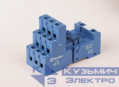 Розетка с винт. клеммами для реле 62.32 62.33 металл. клипса 092.7 FINDER 9203SMA