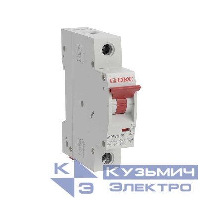 Выключатель автоматический модульный 1п D 50А 6кА YON max MD63N DKC MD63N-1PD50