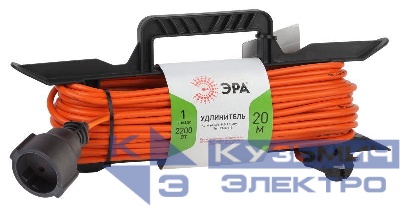 Удлинитель-шнур на рамке 1х20м без заземл. 10А IP20 UFx-1-2х1.0-20m ПВС 2х1 Эра Б0043040