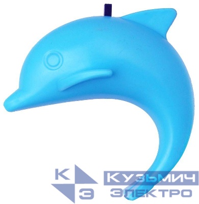 Светильник светодиодный NL-181 "Дельфин" 220В ночник с выкл. голуб. Camelion 12537