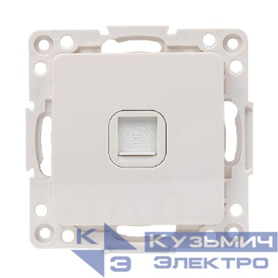 Розетка телефонная 1-м Стокгольм механизм бел. PROxima EKF EYT01-034-10